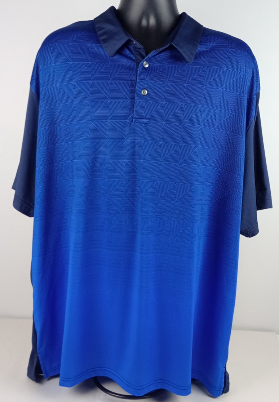 Ben Hogan Men's 3XL Blue Ombre Satin Polyester Short Sleeve Polo Shirt
